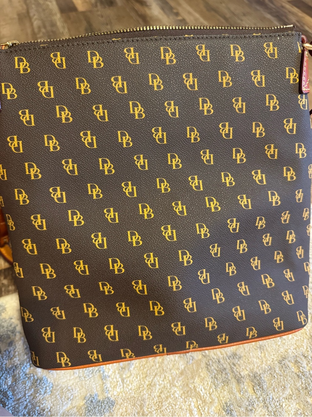 Dooney & Bourke Brown Crossbody with Gold DB Logos
